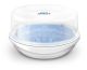 Esterilizador de vapor microondas Philips Avent en acción mostrando su capacidad.