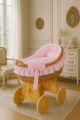 Moisés de Mimbre Carina Natural con Ropa de Cuna Rosa – MY SWEET BABY - imagen 2