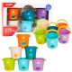 Juego de Cubos para Baño con Agujeros Coloridos 6pcs
