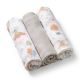 Set de 3 muselinas de Bambú en color Gris , 70 x 70 cm
