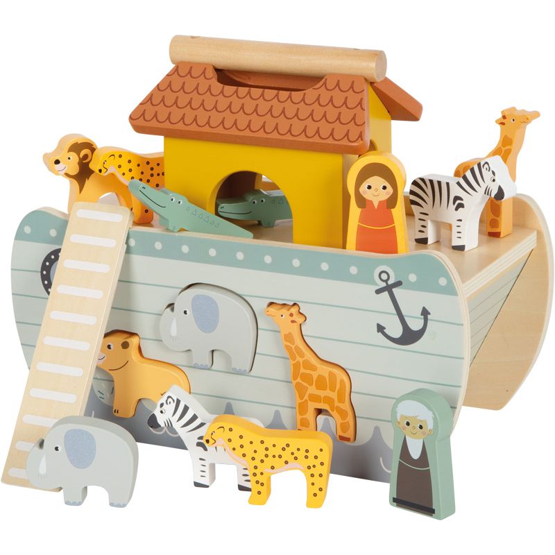 Juego de Encajar Arca de Noé “Safari” - Juguete Educativo de Madera 2 en 1