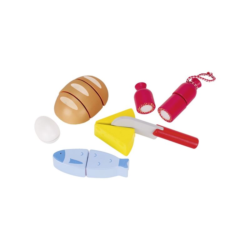 Alimentos variados de madera con velcro y cuchillo, de Goki - imagen 7