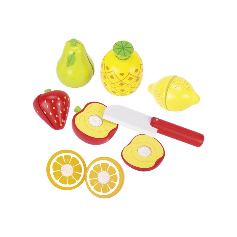 Frutas de madera con velcro y cuchillo, de Goki - imagen 2