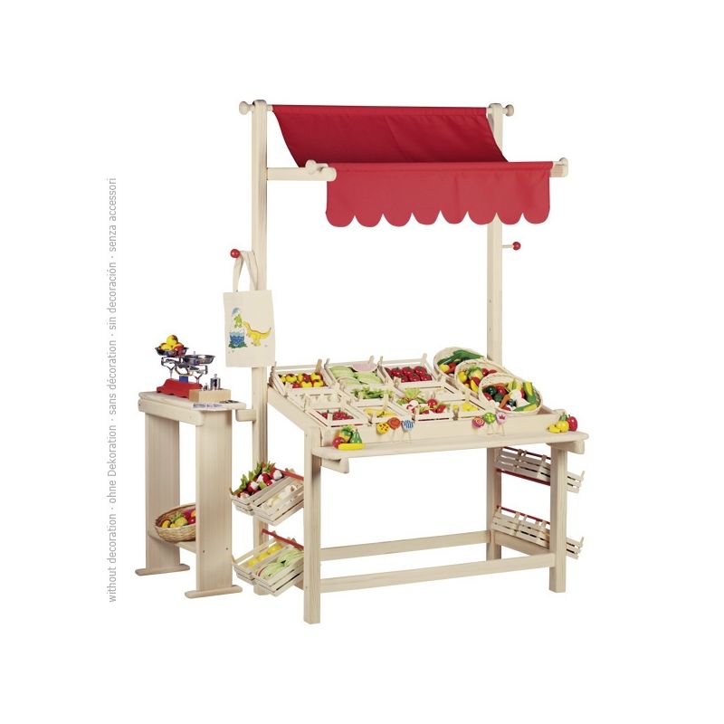 Puesto de mercado de madera con toldo, de Goki - imagen 7