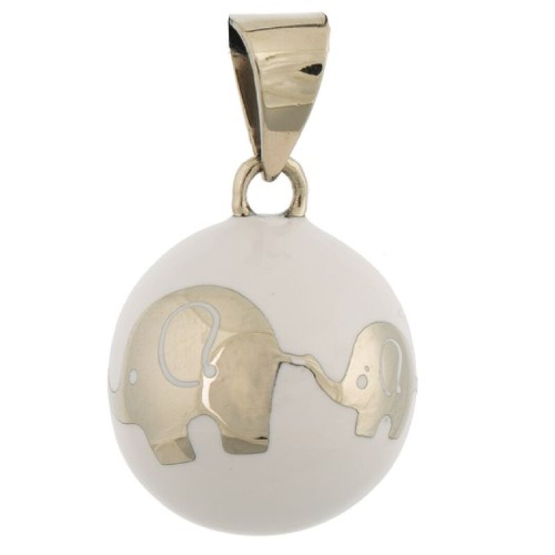 Llamador de Ángeles Blanco Elefante Plata - imagen 4