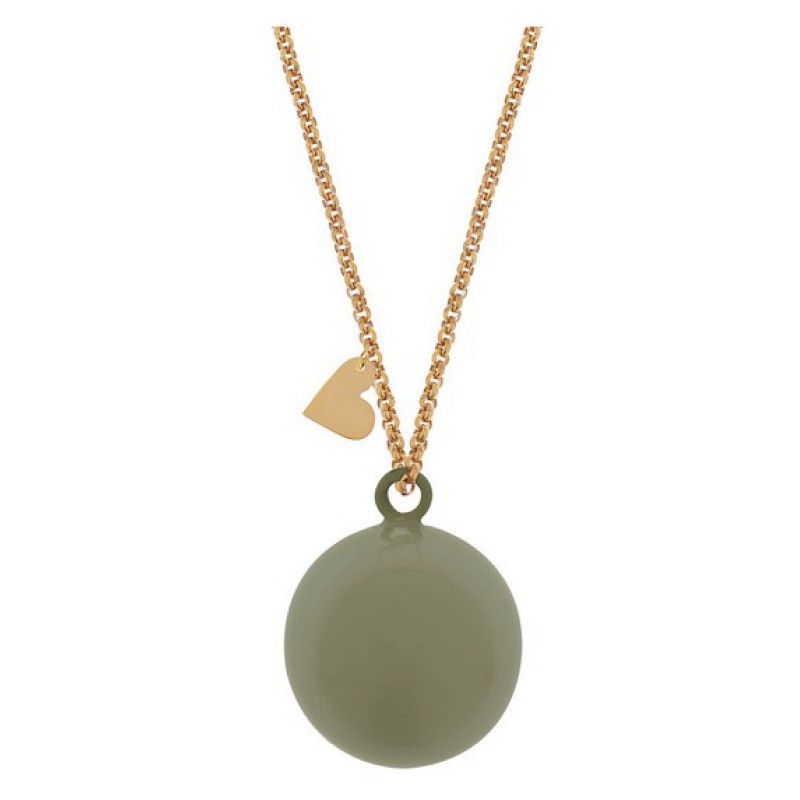 Collar Bola de Embarazo – Joya Tradicional  Verde Taupe - imagen 2