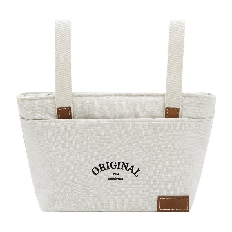 Bolso organizador Natura en color beige, 13x38x20 cm, práctico para mamás con bebés en movimiento y sus accesorios.