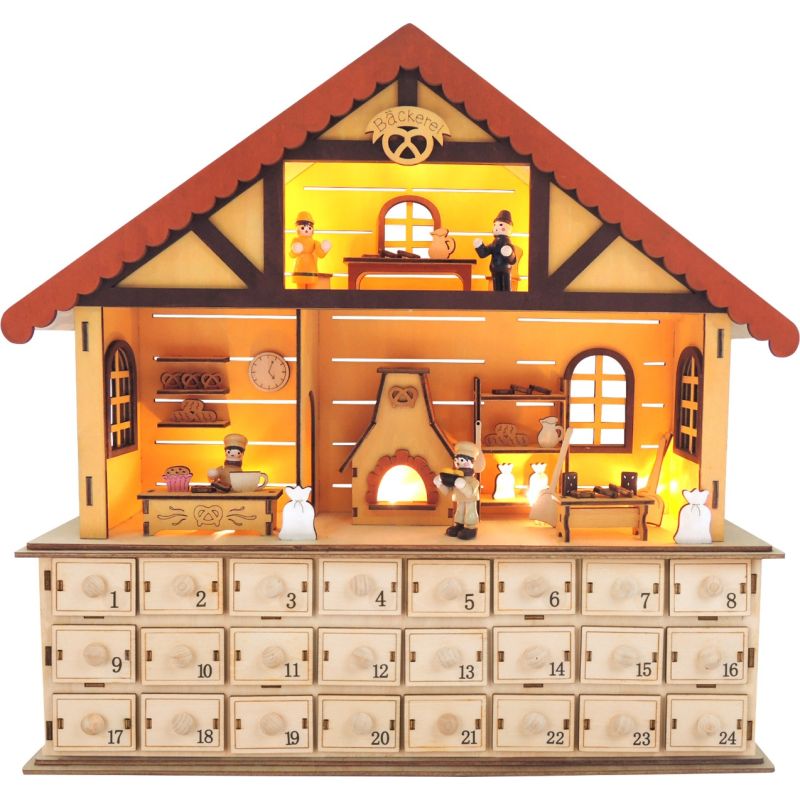 Calendario de adviento de madera La repostería de navidad