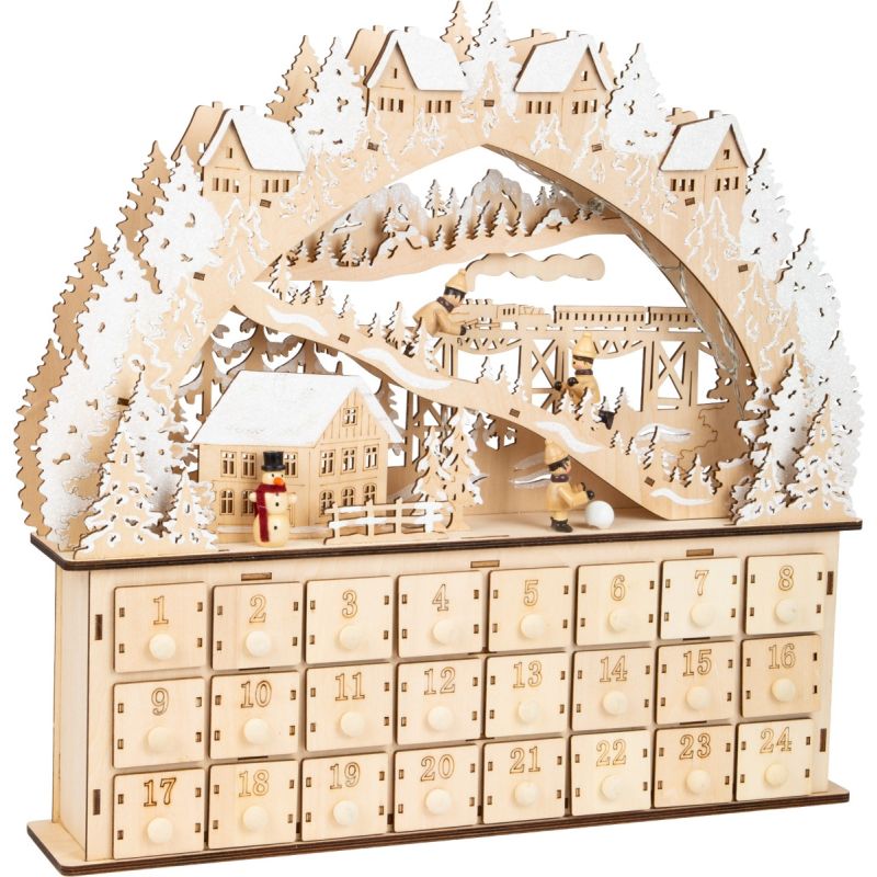 Calendario de Adviento, diversión esquiando
