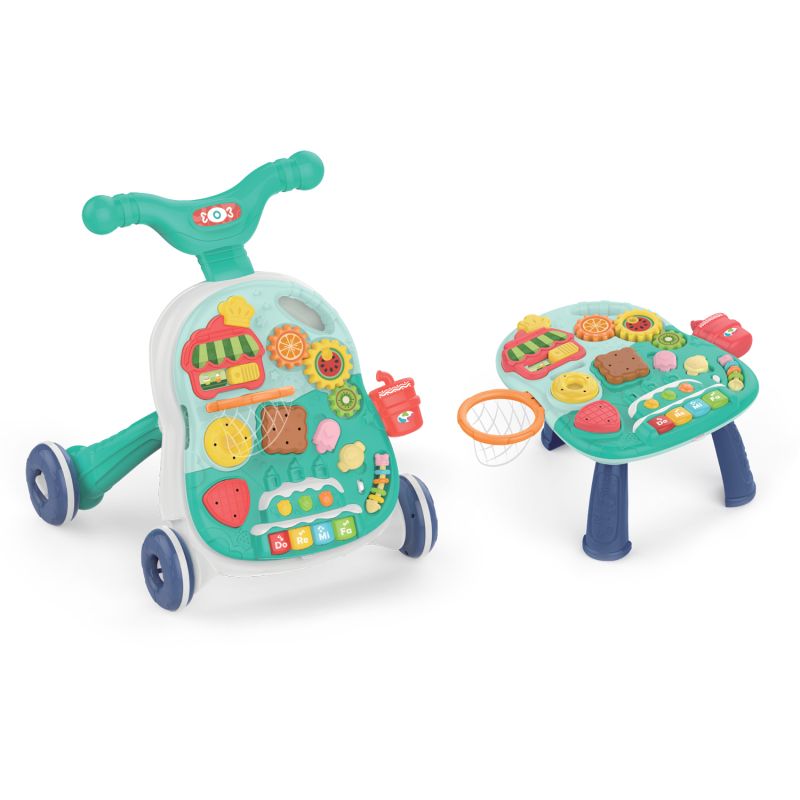 Andador 2en1 Candy Party en menta, ideal para bebés que inician sus primeros pasos y exploraciones.
