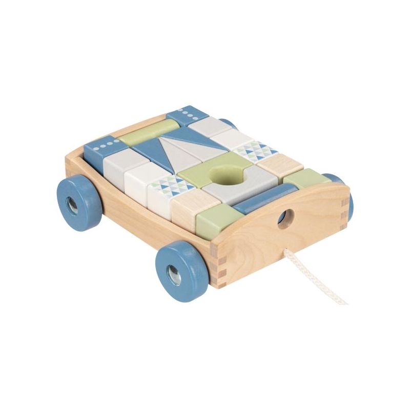 Carrito de arrastre con 20 piezas de construcción Lifestyle Aqua , Goki - imagen 7