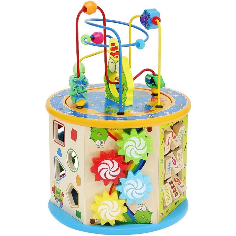 Cubo Educativo Madera Clasificador 8 en 1 Interactivo - imagen 2