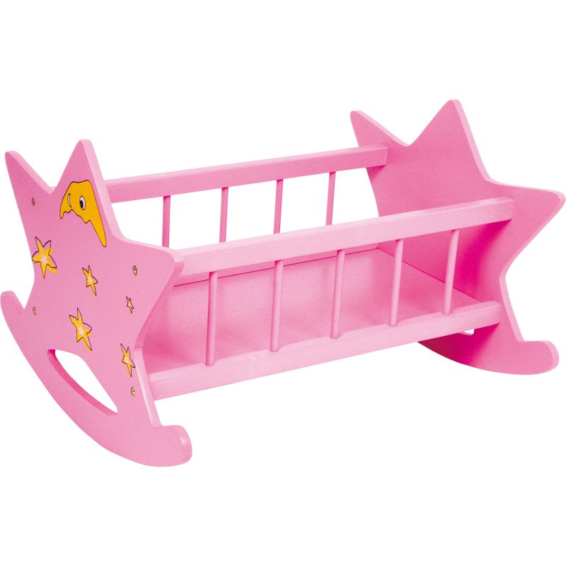 Cuna rosa de madera para muñecas Estrellita - imagen 7