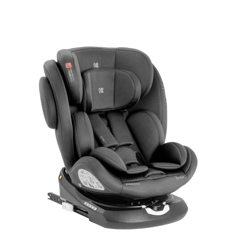 Silla de coche i-Felix i-SIZE gris, segura para bebés y niños de 0 meses a 12 años.