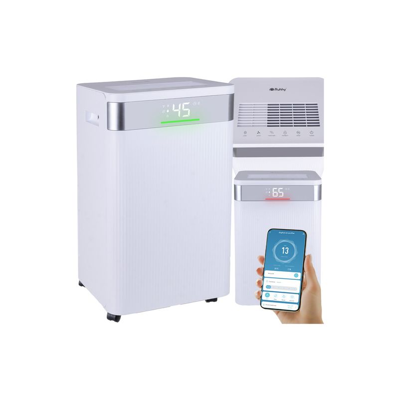Deshumidificador Ruhhy Brisoo 2000 20L/24h con WiFi, Humidistato y Temporizador
