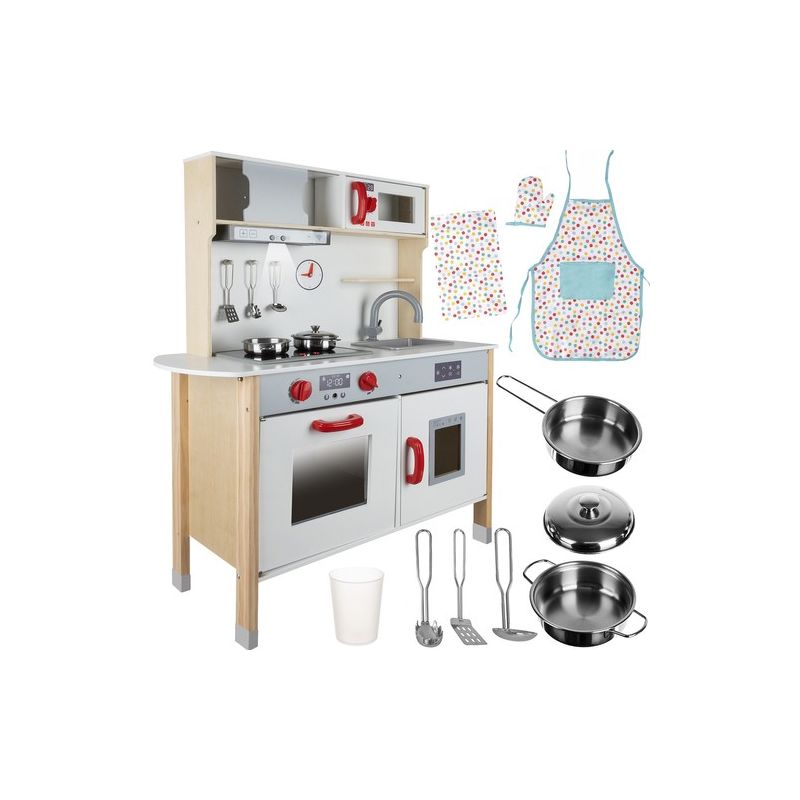 Cocina de Madera Kruzzel con Iluminación LED y Accesorios: Juego de Rol Educativo