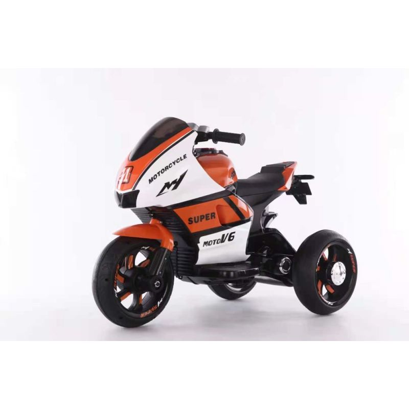 Moto Eléctrica para Niños HT-5188 12V Color  – Doble Motor de 35W, Luces LED y Panel de Música MP3-Naranja - imagen 2