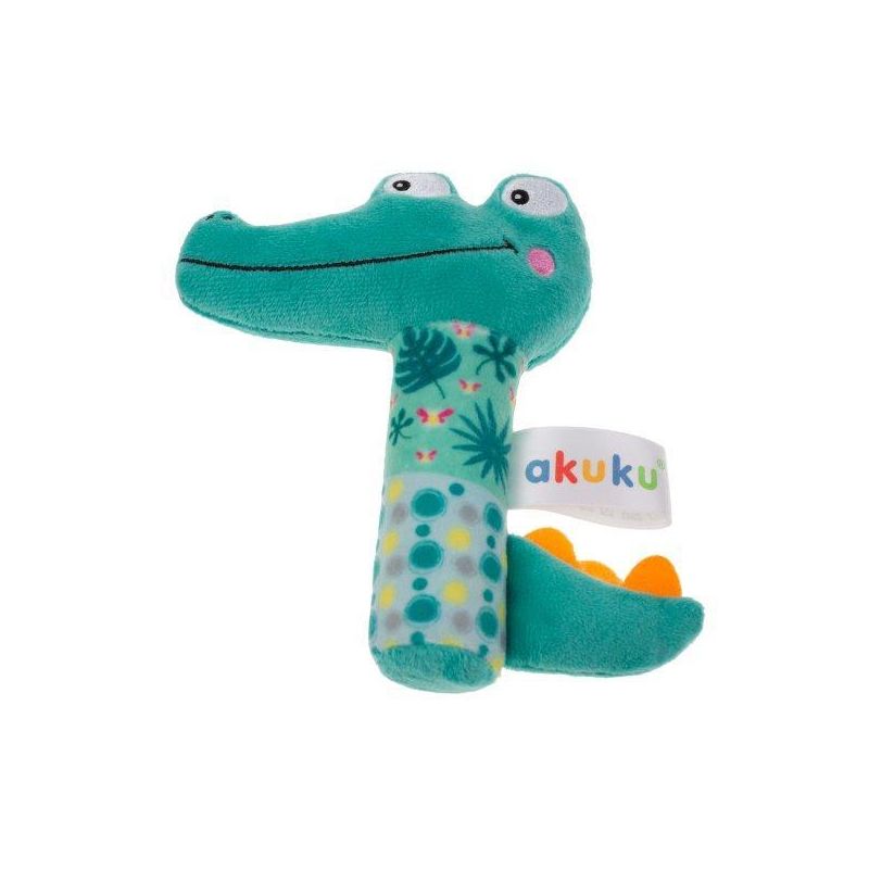 Sonajero con Chirriador de Peluche en Forma de Cocodrilo - Estimulación Sensorial y Diversión para Bebés - imagen 2