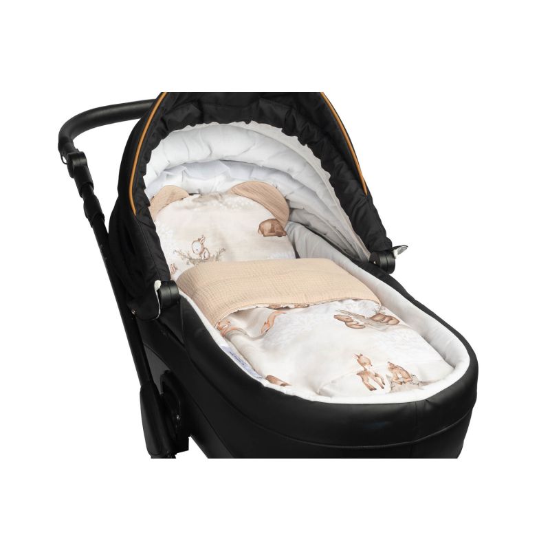 Conjunto para Cochecito: Almohada y Manta de Muselina - Marrón - imagen 2