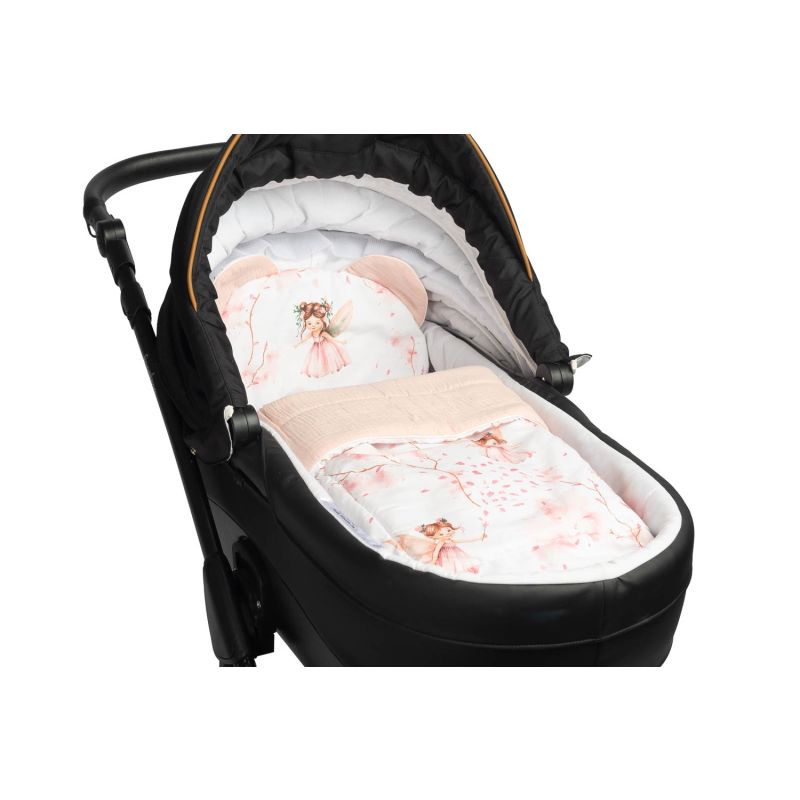 Conjunto para Cochecito de Bebé: Manta y Almohada en Muselina - Hadas Rosas - imagen 2