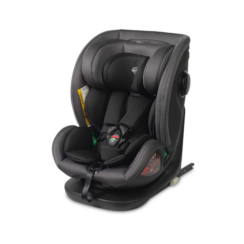 Silla de auto Securo i-Size en gris, para niños de 40 a 150 cm, con máxima seguridad y comodidad.