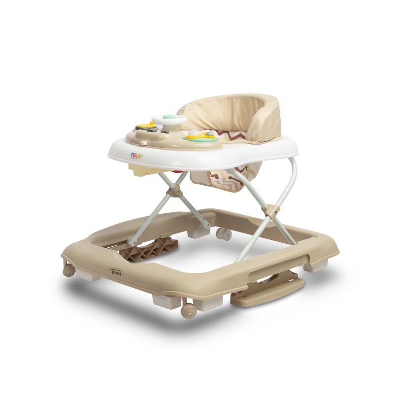 Andador Timon con panel de sonido y juguetes manuales, ideal para el entretenimiento de bebés pequeños.