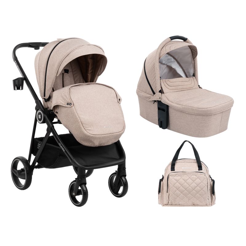 Carrito de bebé 2en1 Gianni en color beige, práctico y cómodo para paseos con tu bebé.