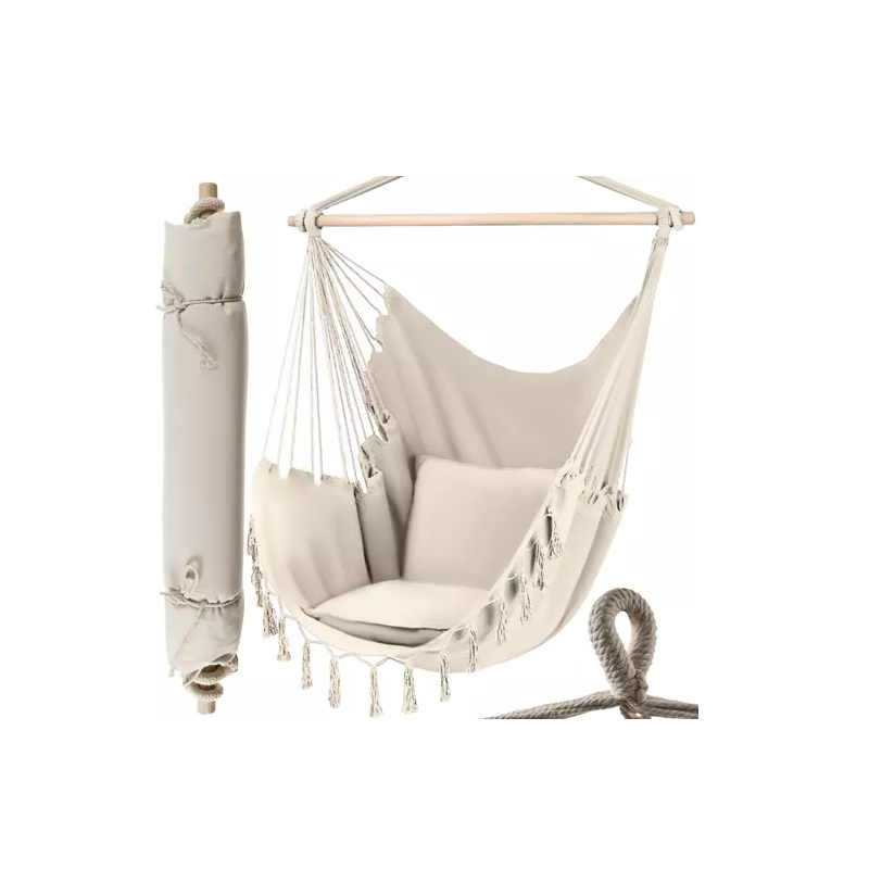 Hamaca - Silla Colgante - Hamaca Brasileña Beige + 2 cojines - imagen 7