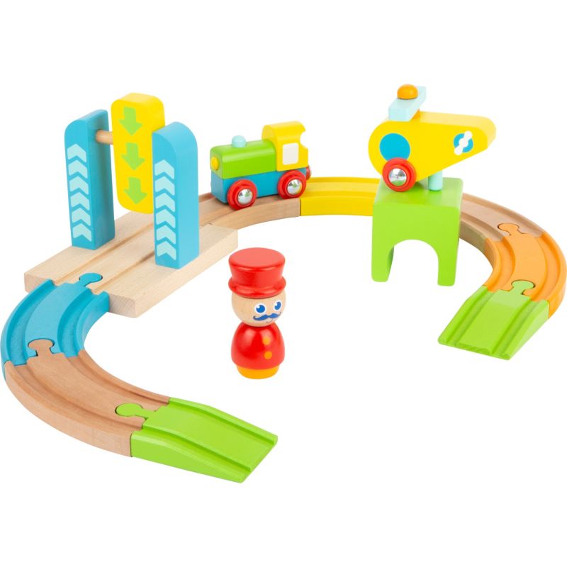 Helicóptero y tren de madera Junior