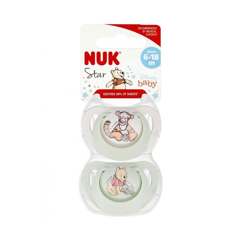 Chupetes de Silicona Nuk Star 6-18 meses - 2 Piezas