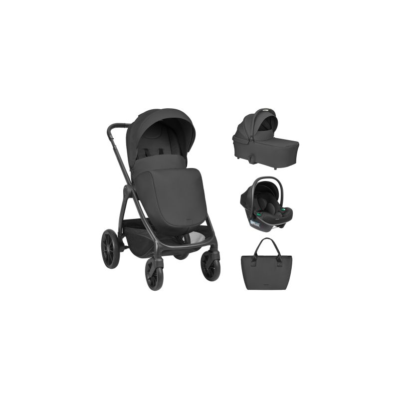 Carrito de Bebé 3en1 con Capazo Modena Negro Kikkaboo