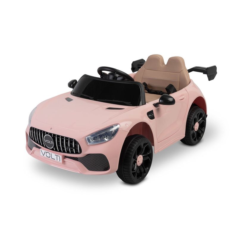 Coche eléctrico infantil Toyz Volti rosa con puertas abatibles, vista frontal