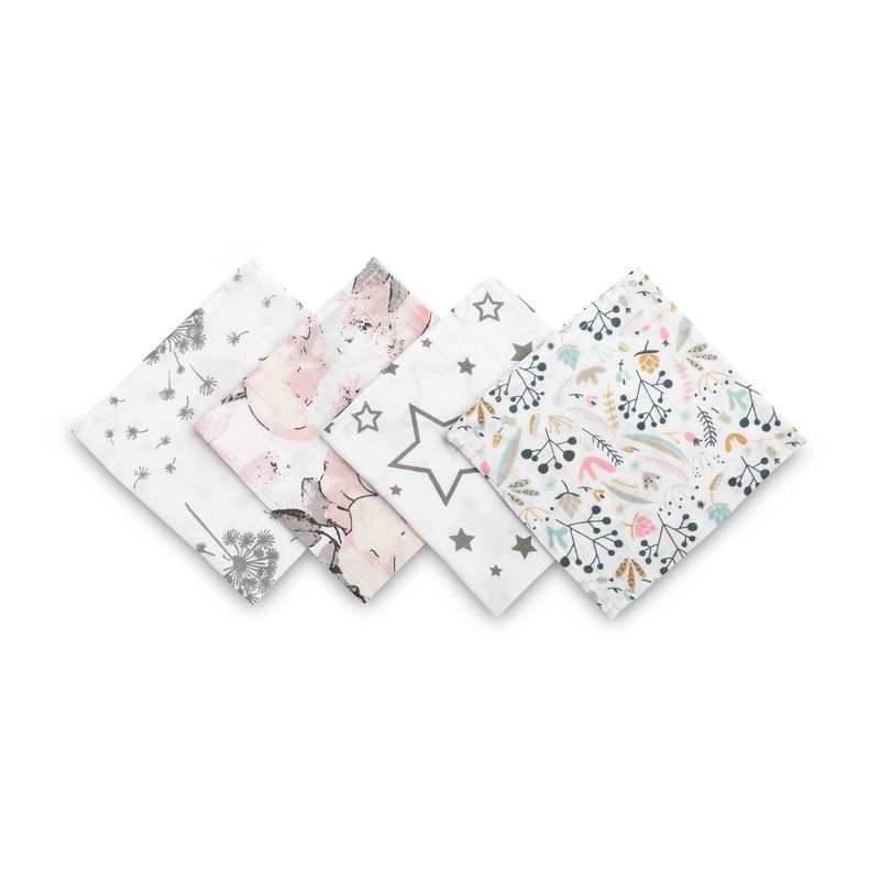 Pañales de Muselina Rosa Sensillo - Pack de 4 Piezas