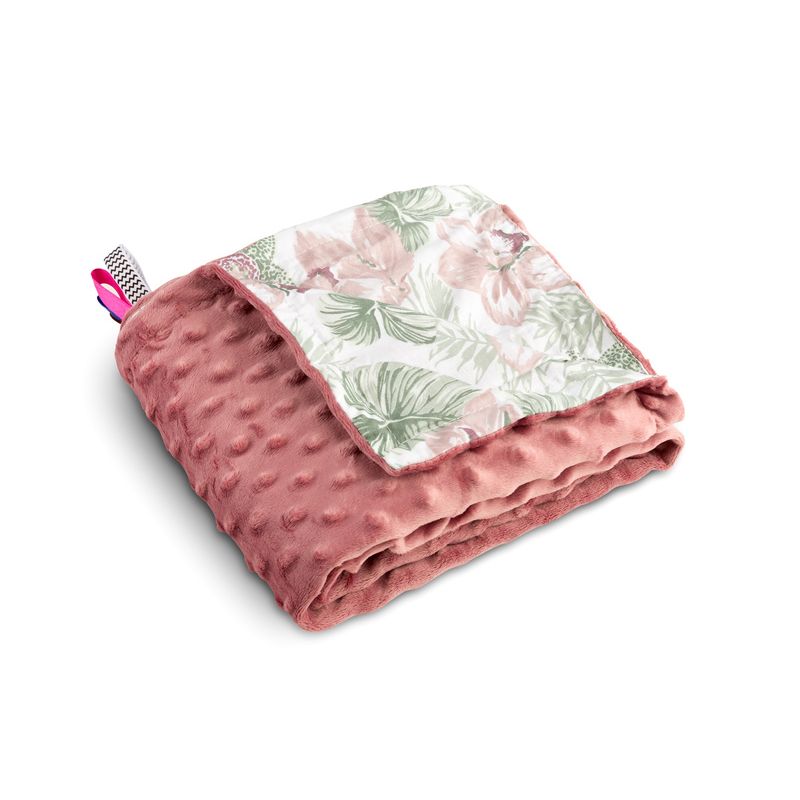 Manta Ligeramente Minky Sensillo 75x100 Palms Retro Pink