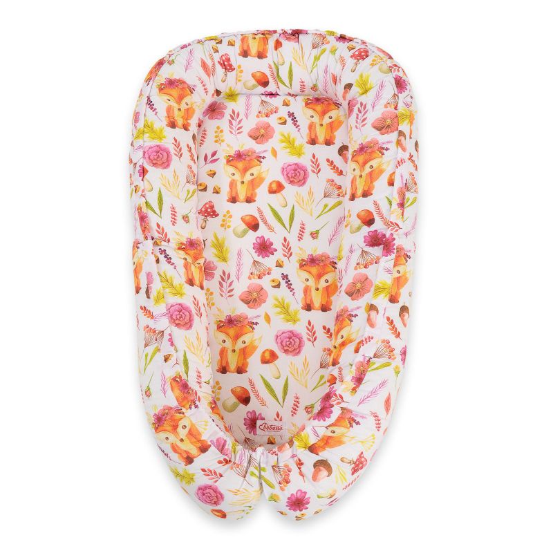 Baby Nest Double-sided Premium Cocoon For Infants Bobono- Fox In A Wreath