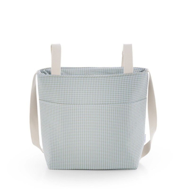 Bolso talega Taylor Cambrass color azul vichy, vista frontal