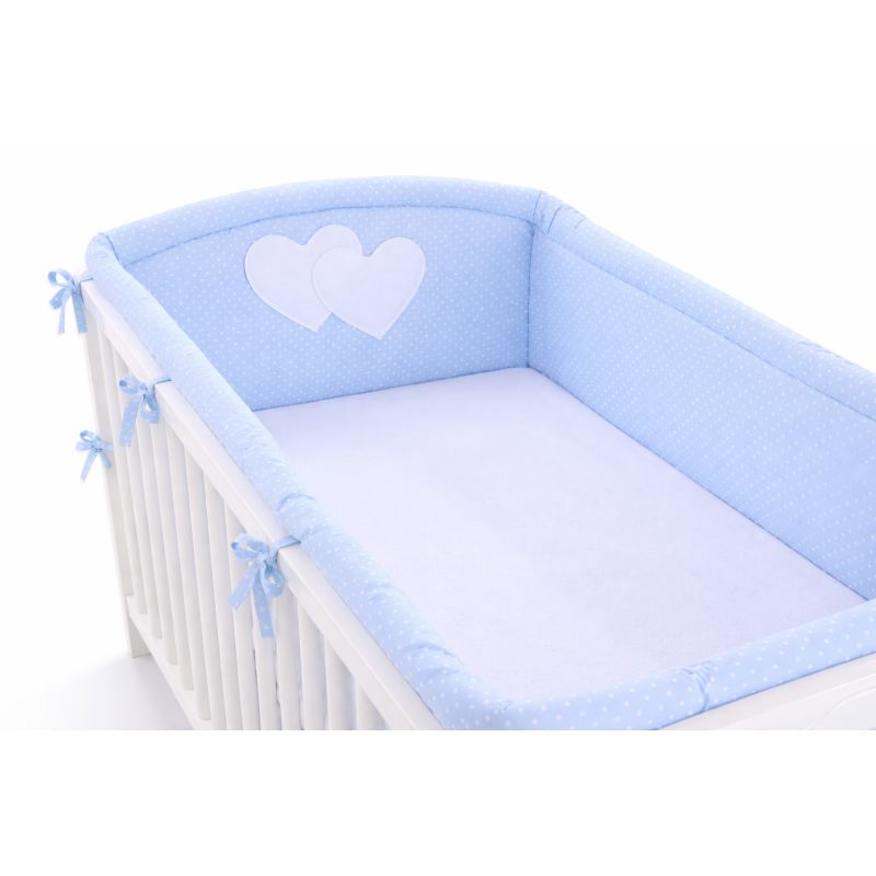 Protector de Cuna My Sweet Baby XXL Corazones Blancos y Azules