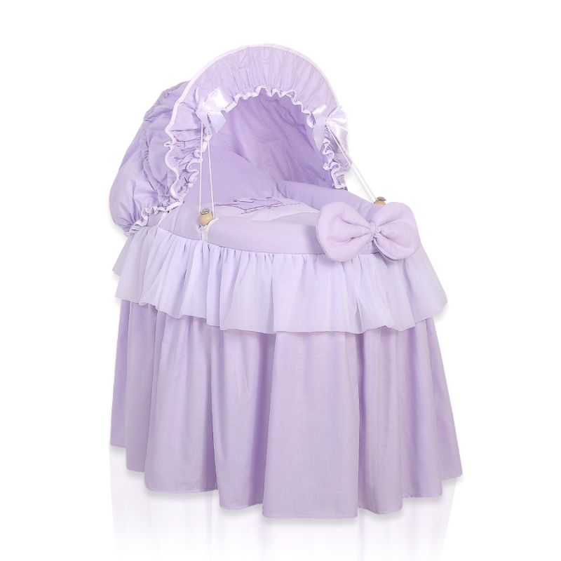 Cesta de Mimbre para Muñecas My Sweet Baby - Moisés Princesa Lila