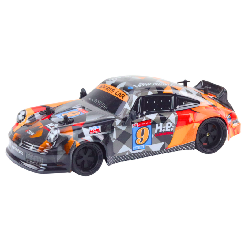 Coche Teledirigido Naranja 1:18 con Ruedas de Goma