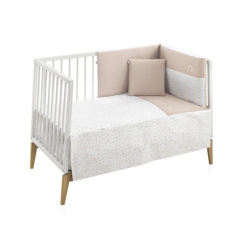 Jgo 2 Pcs.colcha I-v. Cuna 60 Rabbit Beige 60x120x3 Cm - Cambrass