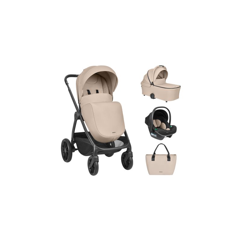 Carrito de Bebé 3en1 con Capazo Modena Beige Kikkaboo
