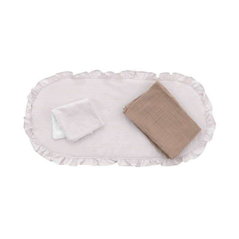Colcha para capazo Candela crudo Cambrass extendida