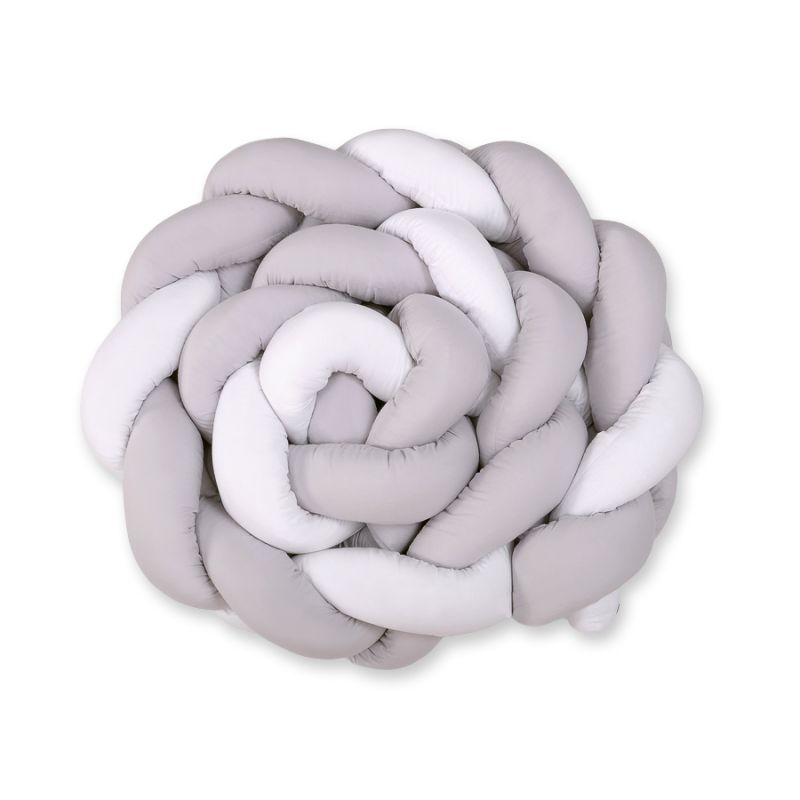 Protector de Cuna Knot Bumper XXL My Sweet Baby - Blanco y Gris
