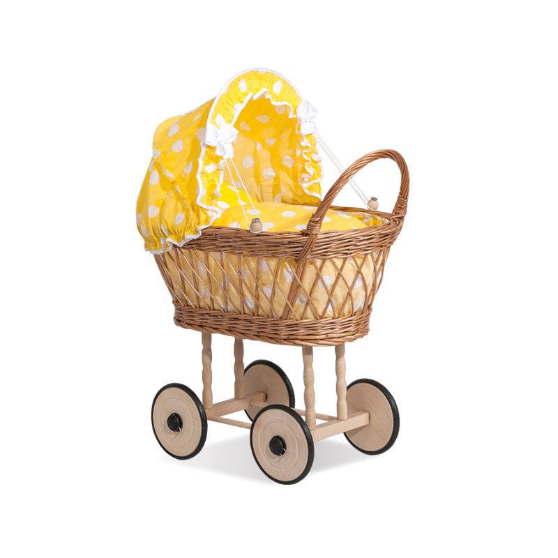 Carrito de Muñecas My Sweet Baby, Mimbre Natural y Elegante