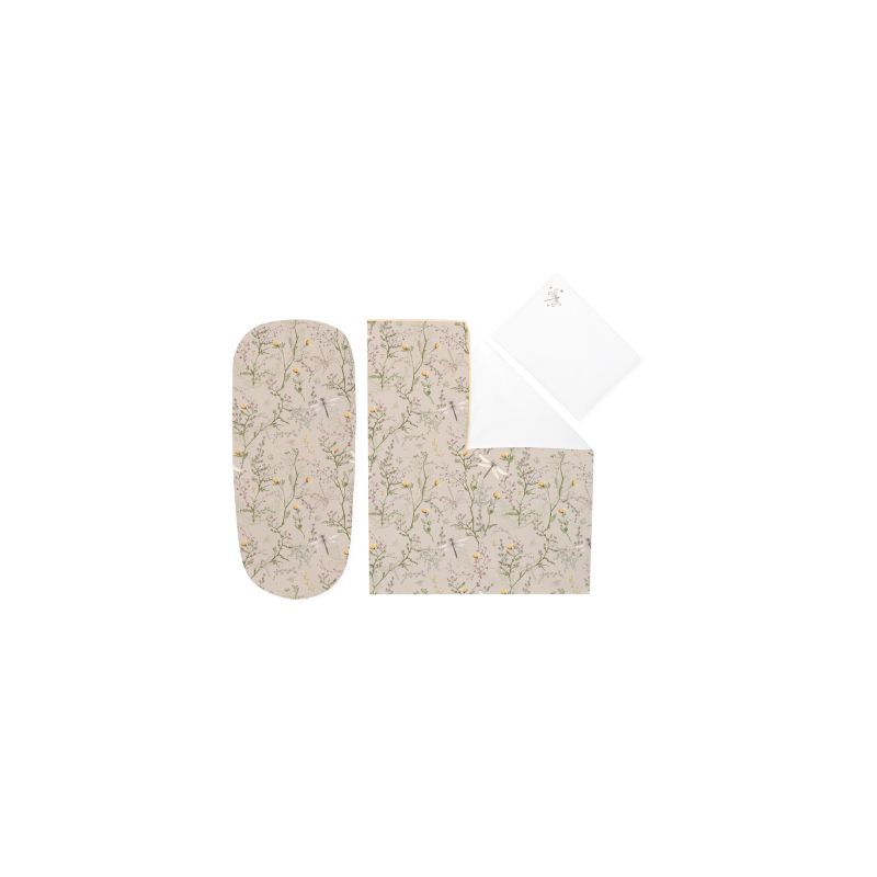 Juego de cama para capazo Kikkaboo 6 piezas Secret Garden Beige