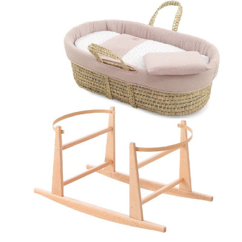 Moises Palma Acolch+pata M.nat Plumeti Rosa/natural 39x80x61 Cm - Cambrass