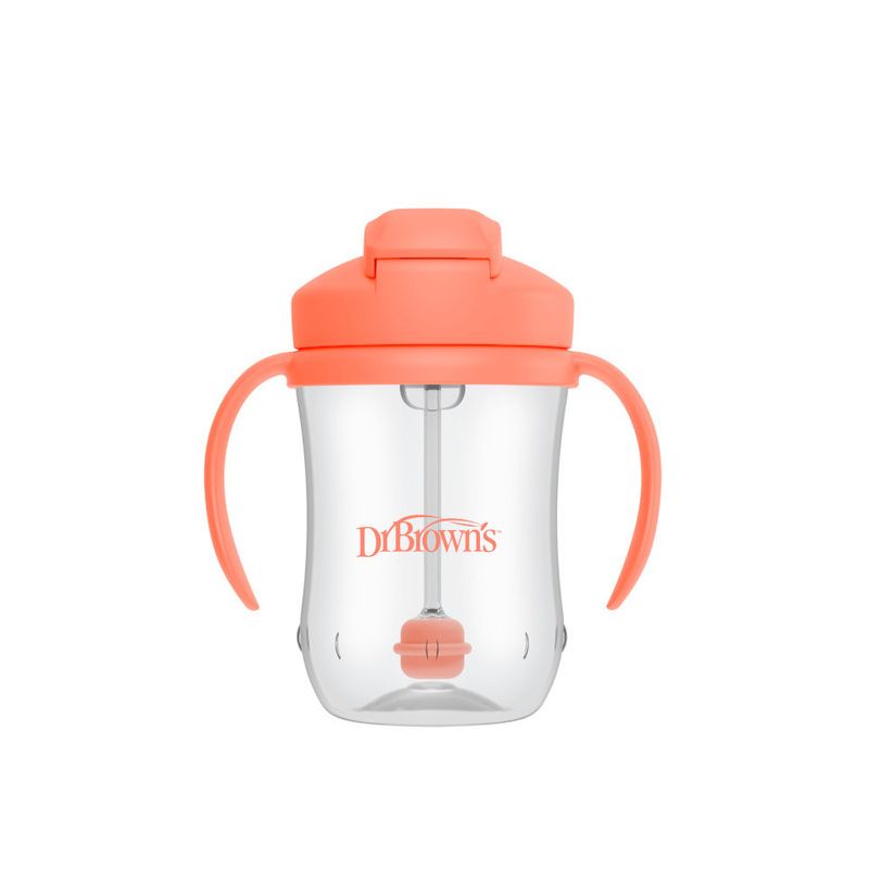Vaso de Entrenamiento Dr brown's con Pajita Suave Coral 270ml