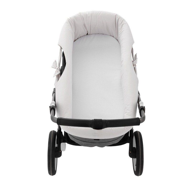 Garnitura Capazo Reversible Candela Crudo 35x75x35 Cm - Cambrass