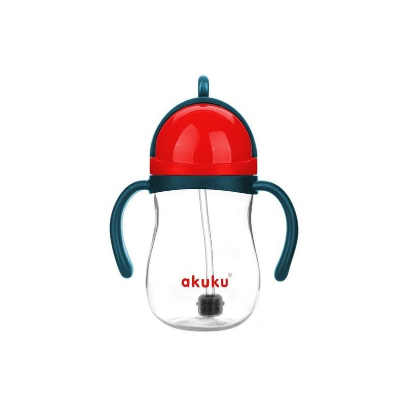 Vaso con Pajita Ponderada Akuku Azul/Rojo - 280 ml