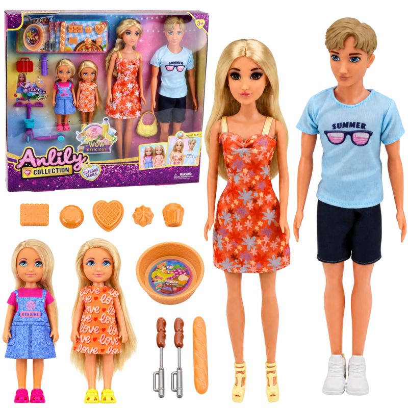 Set de Muñecas Familiares con Accesorios de Picnic
